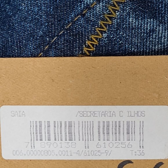 VIA DUTTUS 20" Brazilian Denim Blue Jean Skirt Womens Size 0 NWT - Picture 8 of 11